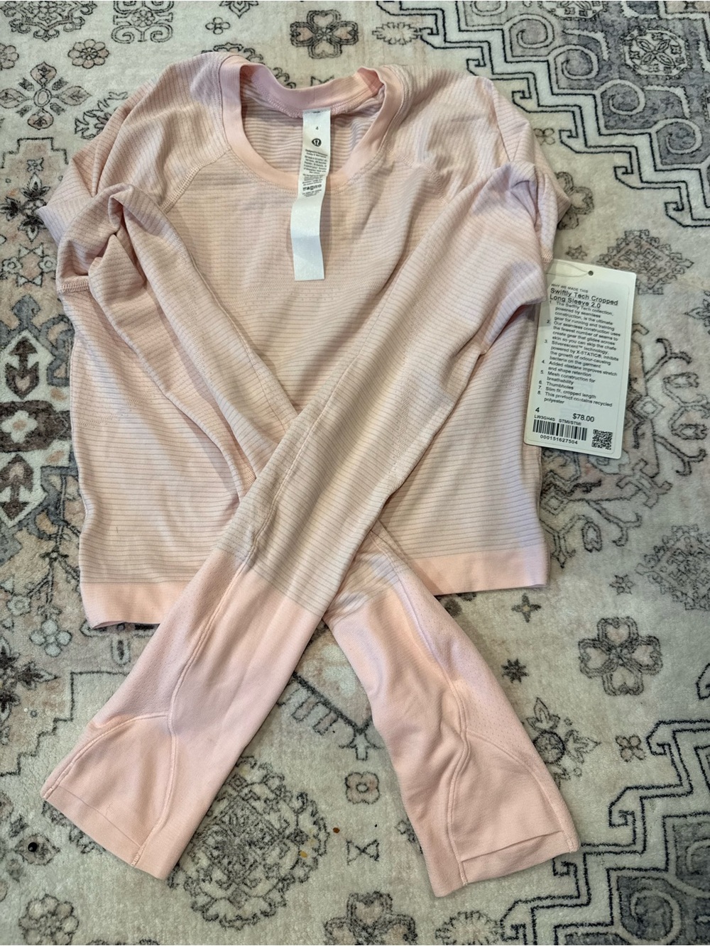 lululemon athletica Light Pink Long Sleeve Top